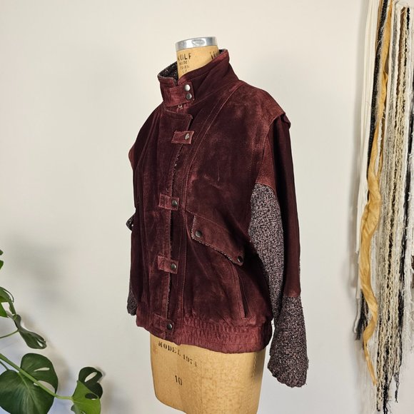 90's Vintage NYG New York Girl Burgundy Suede Jacket - Picture 8 of 13